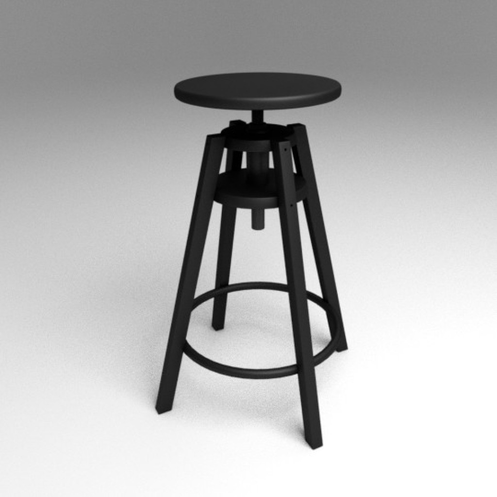 Ikea DALFRED Bar Black Wood Stool preview image 1